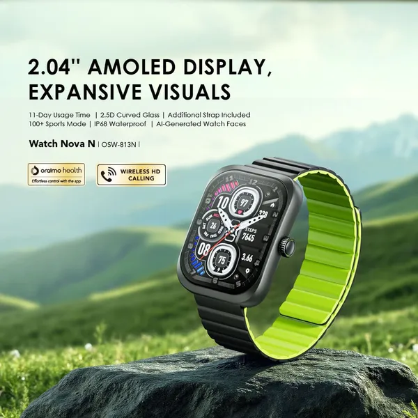 oraimo Watch Nova N 2.04''AMOLED 2.5D Smart Watch - Image 2