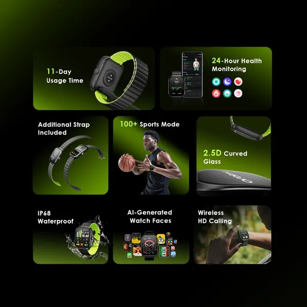 oraimo Watch Nova N 2.04''AMOLED 2.5D Smart Watch - Image 3